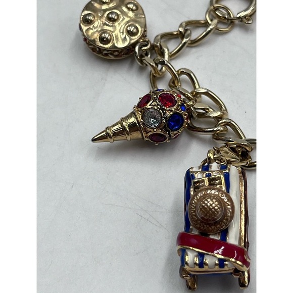 Monet Vintage Signed Gold‎ Tone Summertime Sweets Charms Bracelet - Picture 7 of 13